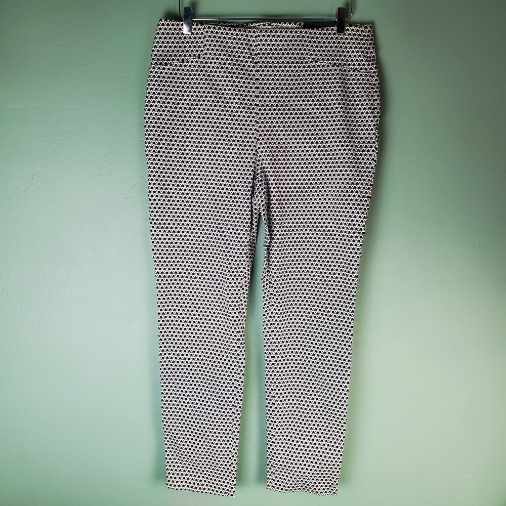 Chicos Womens The So Slimming Brigitte Dotted Geo Print Ankle Pants Size 1.5